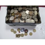 A Collection of Predominantly G.B. Pre-Decimal and Decimal Base Metal Coins- seven one pound coins