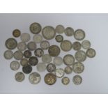 A Collection of Predominantly G.B. Pre-1947 Silver Coinage, including Edward VII 1902 sixpence,
