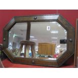 Oak Octagonal Framed Wall Mirror.