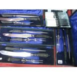 Four Thomas Bell & Son (Sheffield) Three Piece Carving Sets, each in original fitted case; a cased