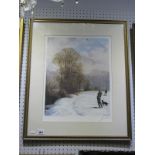 After John Trickett 'Shooting Pheasants in Winter', graphite signed limited edition 144/850, 41.5