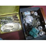 Dixon's Biscuit Barrel, claret jug, pewter tankards, stag handled cutlery, canteen cases, Cadbury