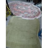 Chinese 'Kayam' Wool Tasseled Rug all over floral decoration, 274 x 183cm, rose to cream centre,
