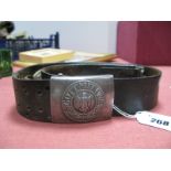 An Original German Army Third Reich Leather Belt and Buckle, "Gott Mit Uns".