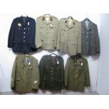 Seven Post War Continental Military Tunics, Dutch and French noted.