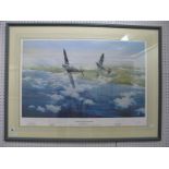 A Print After Graeme Lothin, Combat Over Normandy, Spitfires of R.C.A.F 144 Wing Led by Wing