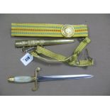 A Second Half XX Century Romanian Army Officers Dress Daggers and Belt.