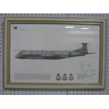 A 1980's Nimrod MR.2P 120, 201, 206 Squadrons Print, signed.