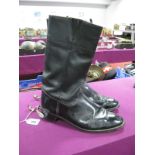 A Pair of British Military Style Spurred Leather Boots, size 9½.