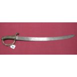 A Mid XIX Century Continental Pioneer/Artillery Sword, brass grip and guard to curved blade, stamped