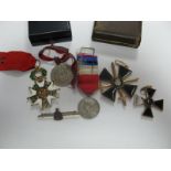 A French Legion of Honor, Officers Class (damaged), a 1988 French Commemorative medal, two