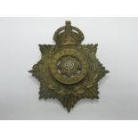 An Original Early XX Century East Yorkshire Regiment Blue Cloth Helmet Badge.