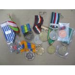 Ten Overseas Medals, including India 25th Independance Anniversary Medal, Kashmir 1948 Medal.