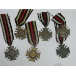 Six 1914-1918 German Honour Crosses with Swords, one Zinc noted.