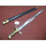 A Reproduction XIX Century Bayonet and Leather Sheath.