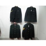 Four Post War British Military Dress Blues, Rifles and Parachute Regiment, noted.