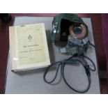 A Post War Type C Canvas RAF Flying Helmet and Oxygen Mask, plus a 1969 RAF Air Navigation Vol 3