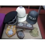 Three Mid XX Century and Later British Constabulary Hats, including mounted Police helmet,