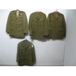 Four Post War British Army Officer No. 2 Tunics, including Royal Artillery.