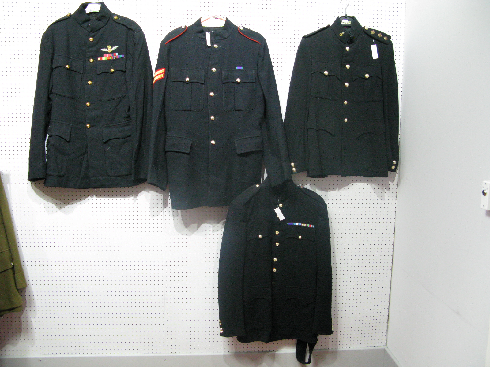 Four Post War British Military Dress Blue Uniforms, including Airborne.