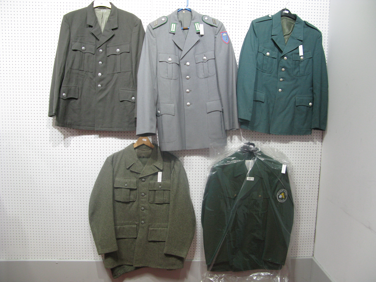 Five Post War German Military Tunics.