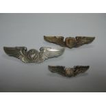 Three WWII Period United States of America Air Force Badges, including Glider Pilot 1942, USAF