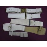 A Quantity of Post War White Leather Military Frogs, for bayonets, Coldstream Guards belt and