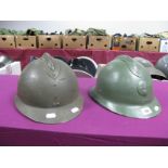 Two WWII Period French Adrienne Helmets.