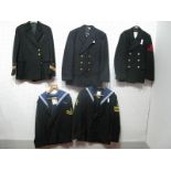 Five Post War British Naval Tunics.
