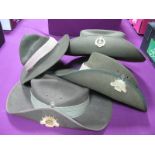 Four Post War Commonwealth Military Slouch Hats, including Royal Australian Regiment, all with