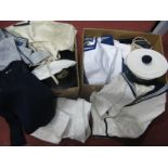 A Quantity of Mid XX Century and Later British Royal Navy Clothing Items, including caps, jumpers,