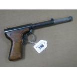 A Post War Diana Mod 2 .177 Calibre Air Pistol, Made in Great Britain, wooden grips.