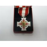 A Modern West German Fire Brigade Medal, Ribbon Bar, boxed.