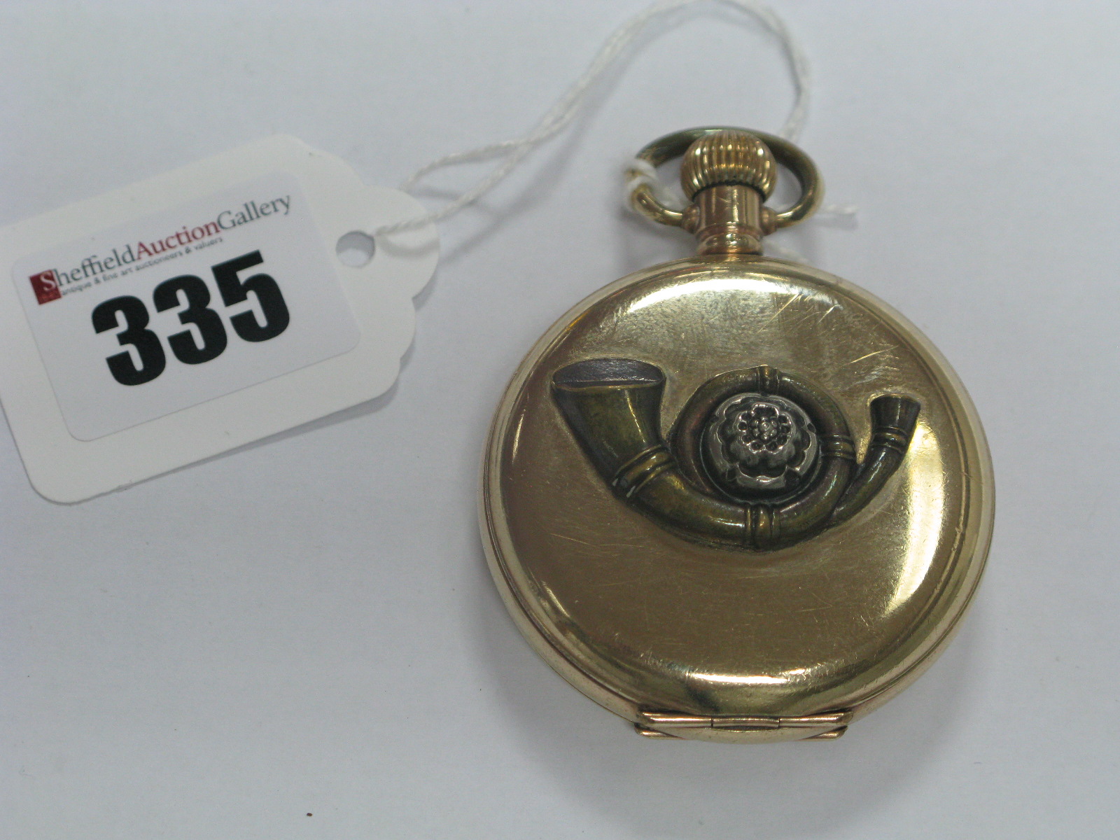 Waltham USA; A Gold Plated Case Hunter Pocketwatch, signed dial with Arabic numerals and seconds