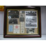 A Framed Montage, including WWII RAF Period Bomber Command photographs, a photograph depicting the