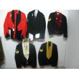 Five Post War British Military Dress Jackets, including Cavalry, Army.
