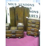 1940's Oak Miniature Bedroom Suite:-wardrobe, dressing table, chest of drawers. (3)