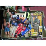 A Collection of Twelve Modern Action Men (one boxed), including a four wheel skate board:- One Box