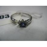 A 9ct White Gold Modern Stone Set Dress Ring, semi set between claw set highlights, (damages).
