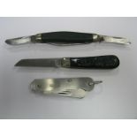 Penknives, John Watt Sheffield, A. Wright Sheffield, J.B. Holland. (3)