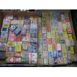 A Collection of Vintage Matchboxes, in two trays, approximately 130.
