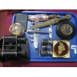 Walker & Riley Binoculars, Brit.Zone Germany ladies compact, knives etc:- One Tray