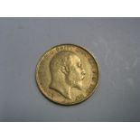 A Half Sovereign Coin, Edward VII 1908.