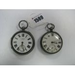A Hallmarked Silver Cased Openface Pocketwatch, the white dial with bold black Roman numerals and