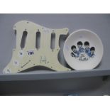 A Fender Strat Scratchplate in the Beatles Manner, circa late 1960's, ink signed 'Paul xx', 'The