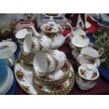 Royal Albert Old Country Roses Tea Wares, including teapot, milk, sugar, ten cups, eleven saucers,