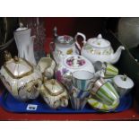 Sadler Lustre Three Piece Tea Set, Duchess 'Greensleeves' and other teapots, fliptop tankard