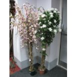 Two Ornamental Artificial Flowering Trees. (2)