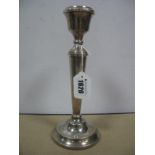 A Hallmarked Silver Candlestick, PH Vogel & Co, Birmingham 1974, of plain tapering form on