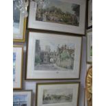 Sturgeon, E.R 'The Chain Gate, Wells' Colour Print, 43.5 x 61cm 'Old Cricket Match' and 'The